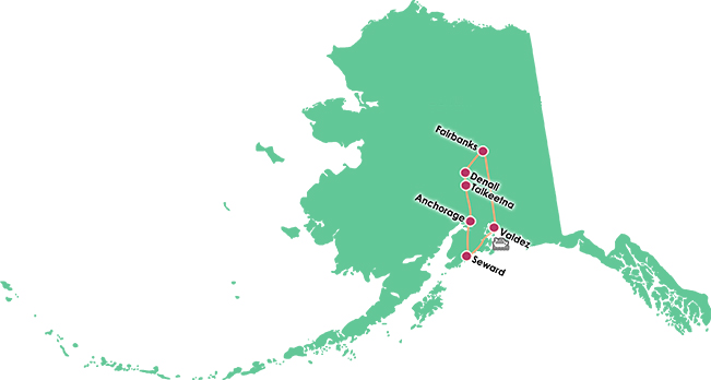 viajes alaska mapa