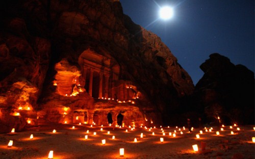Viajes jordania Petra de noche