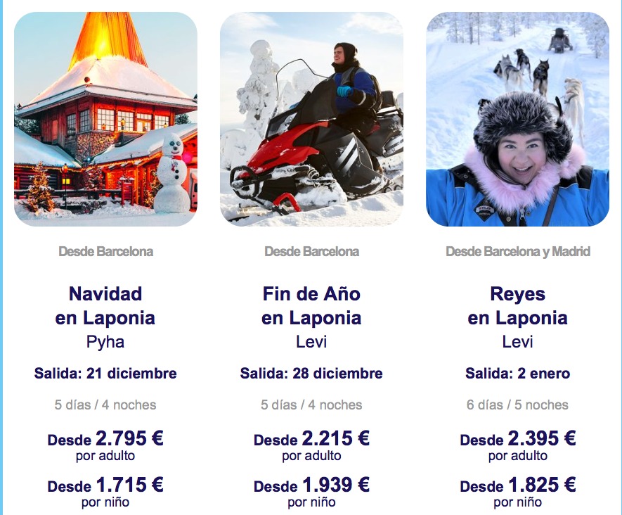 Oferta de viaje para Navidad a Laponia